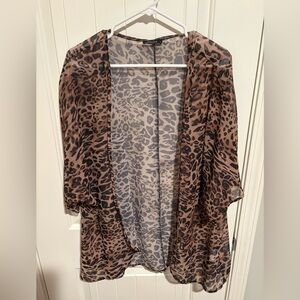 Leopard Print Sheer Kimono